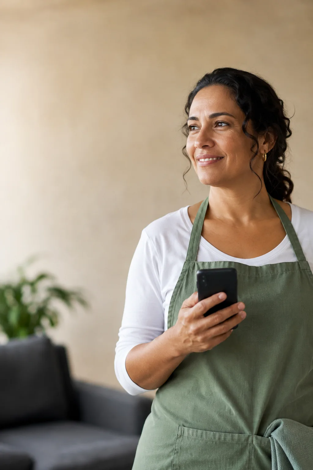 Diarista recebendo uma oportunidade de serviço pelo WhatsApp